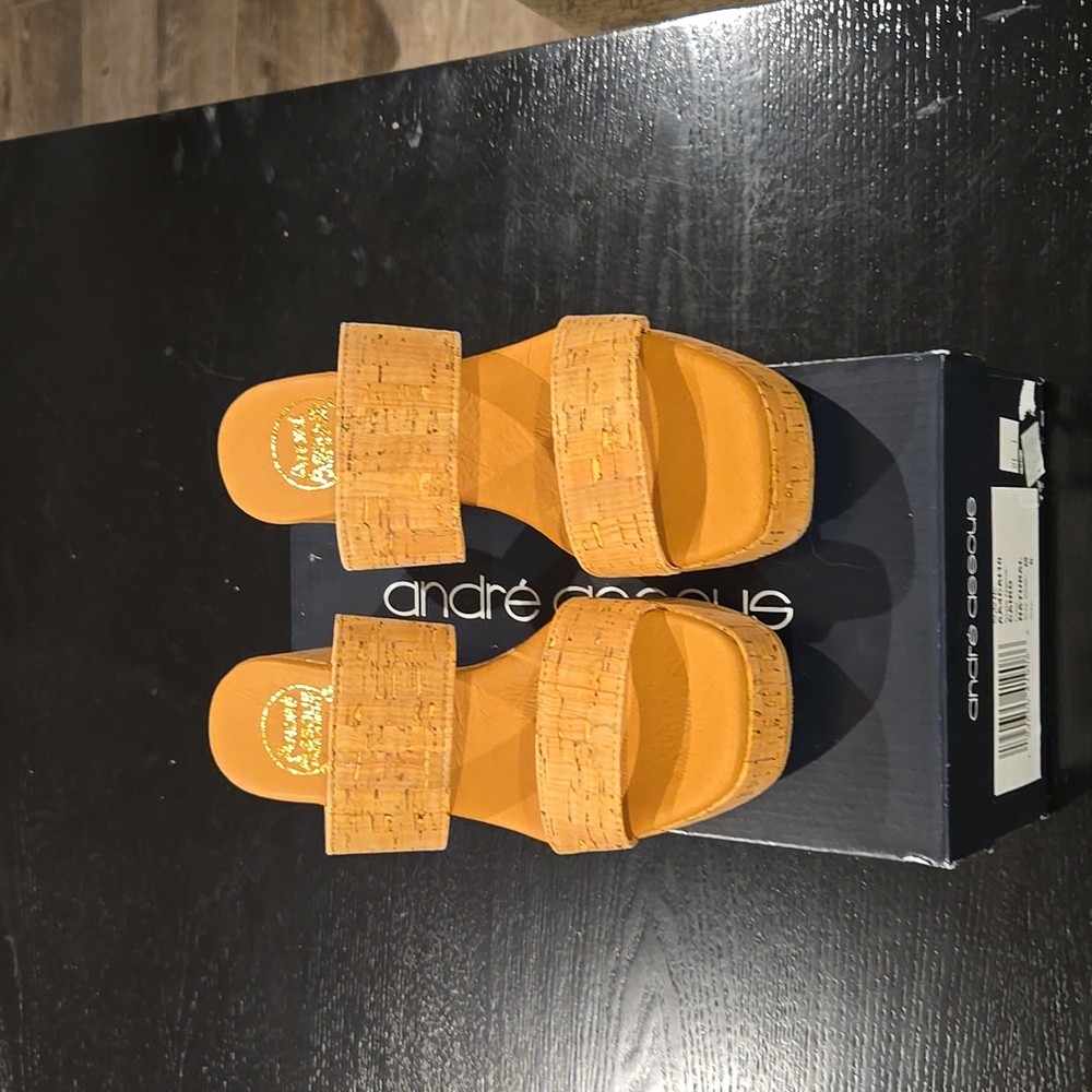 NIB! Andre Assous "Cairo" Cork Platform Mule 6/36 - Picture 5 of 9